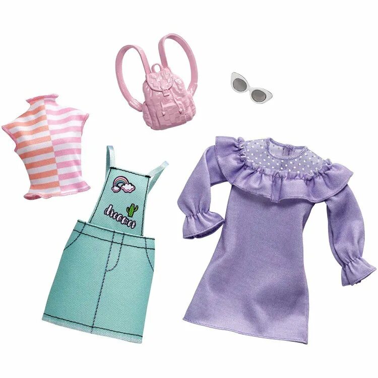 Кукольная одежда. Комплект одежды, Barbie Mattel 4918804. Одежда для кукол Барби аутфит. Fkt27_fxj64 аксессуар для кукол Barbie "универсальные Наряды". Barbie набор одежды и аксессуаров для куклы Барби fkt27/fkt29, 2 комплекта.
