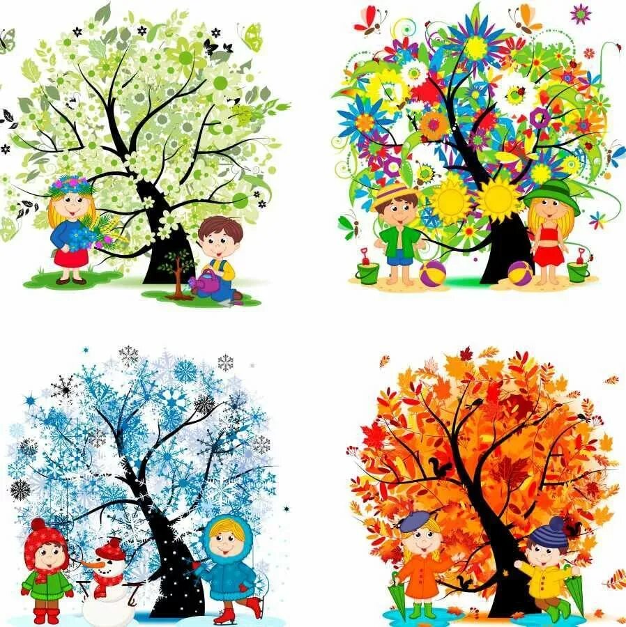 Забавные времена года. Пейзаж времена года. Зима,весна,лето,осень. Пейзажи всех времен года. Забавные времена года.