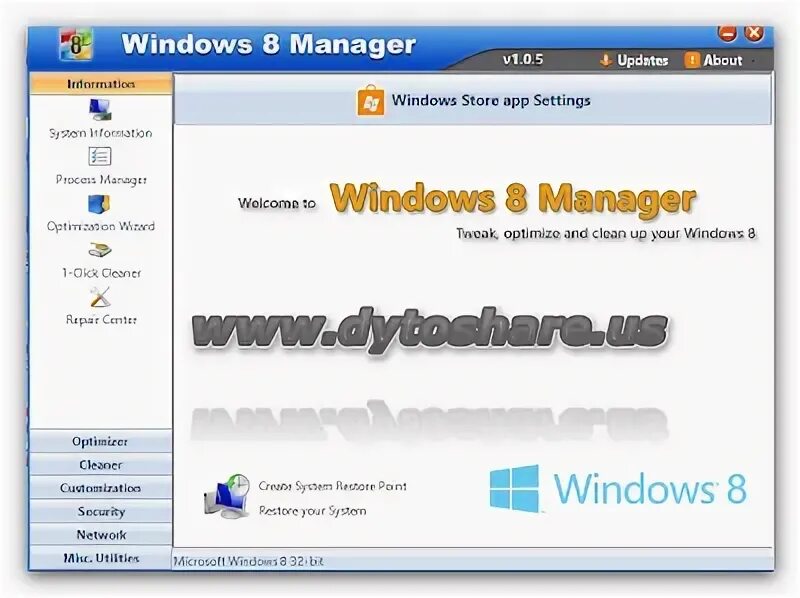 Window 8 manager. Window 8 manager