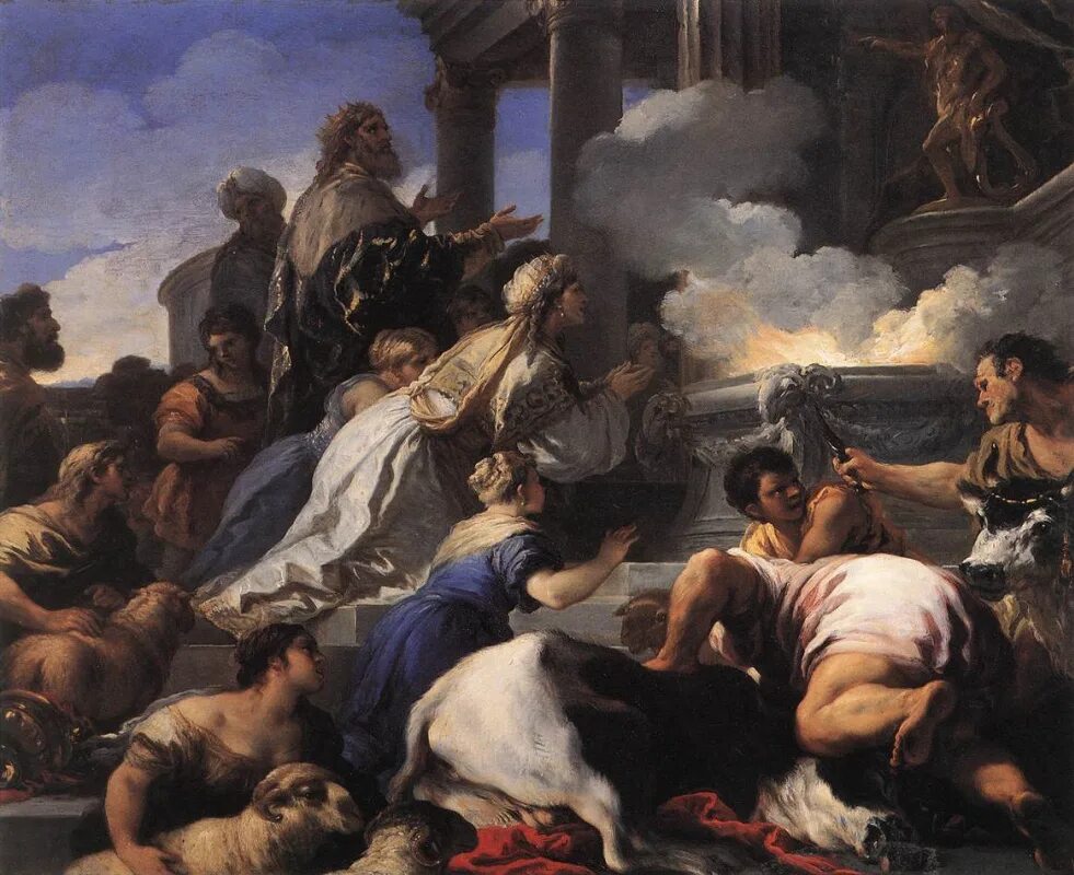 Какие жертвы приносили зевсу. Luca Giordano художник.