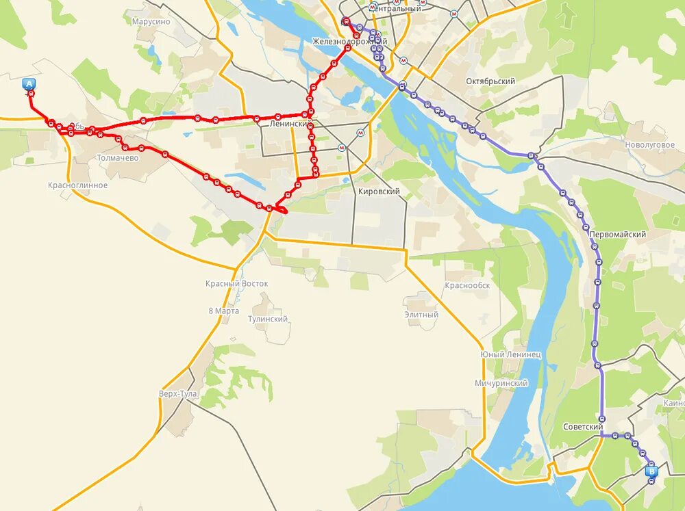 Новосибирск вокзал аэропорт расстояние