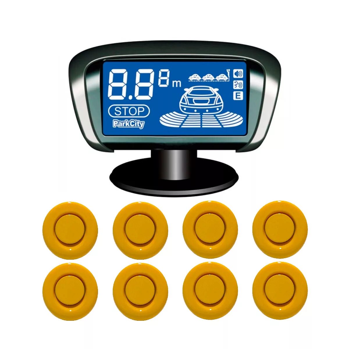Парктроник 2019 года. Парктроники для авто PARKCITY. Желтые парктроники. Hanshin PARKCITY. PARKCITY парктроник купить.