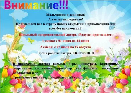 Программа лагеря дневного пребывания в школе 2024