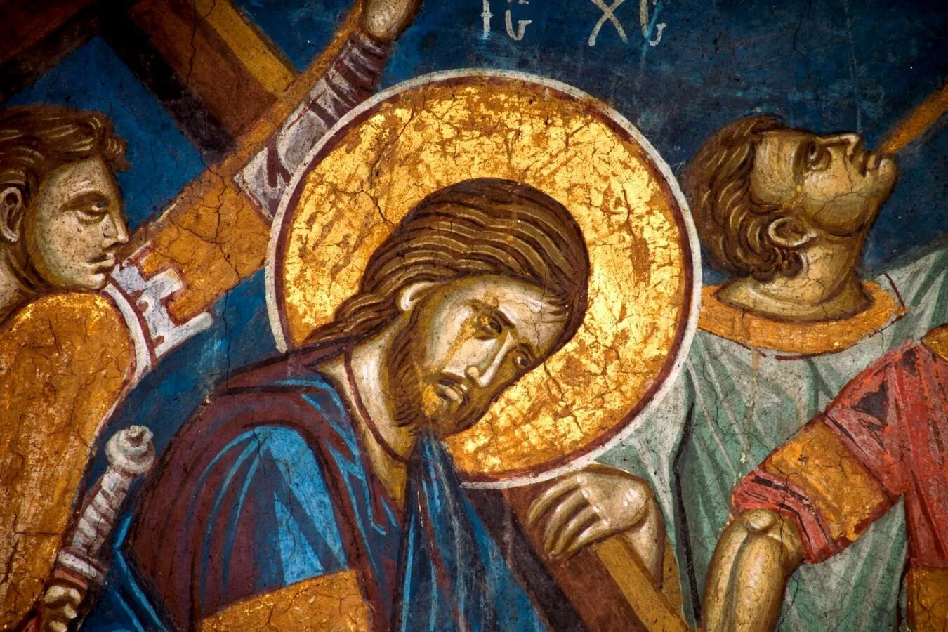 Что значит фреска. Фрески монастыря высокие дечаны косово. несение креста икона фреска. христа путь на голгофу фреска. несение иисусом христом креста икона.