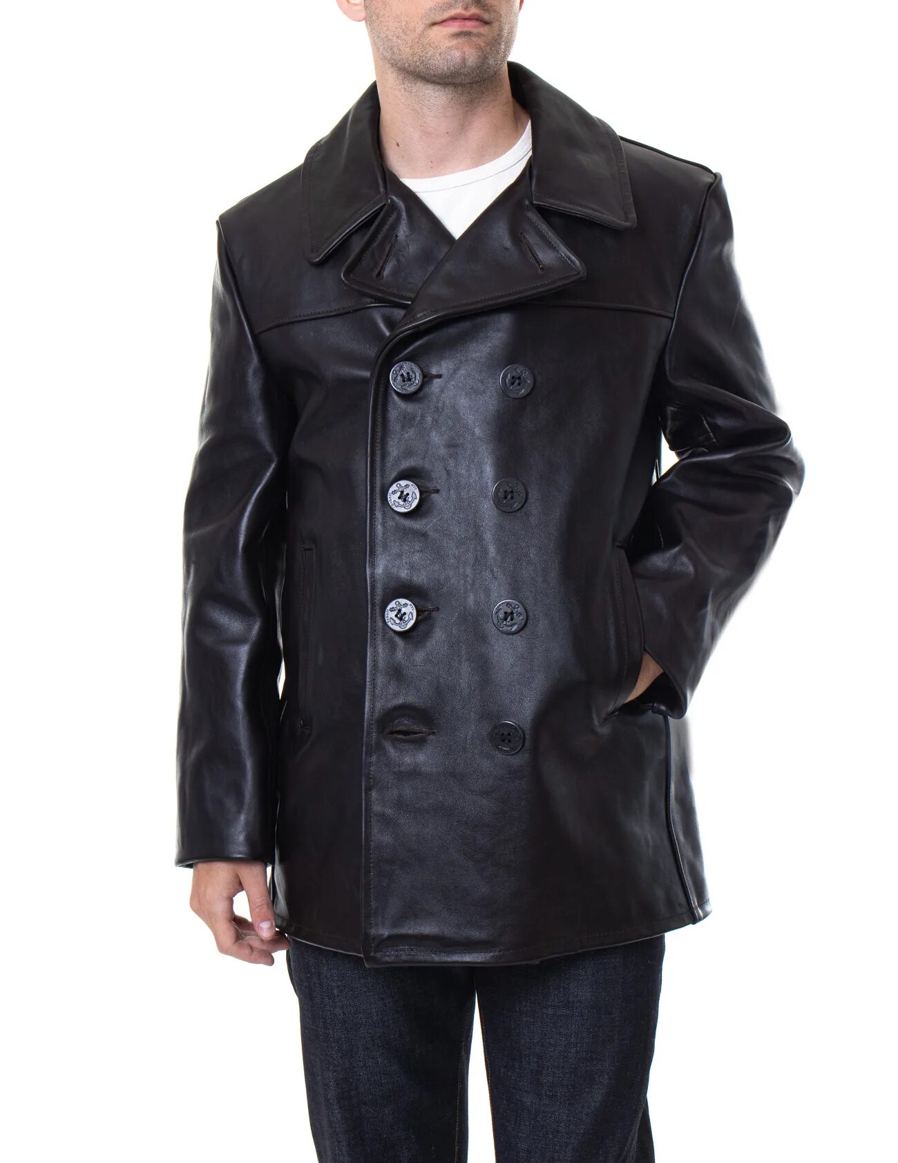 Куплю кожаный бушлат. Schott Naval Peacoat 140. Бушлат Schott 140. Schott Leather Peacoat. Schott 140 740n Pea Jacket.