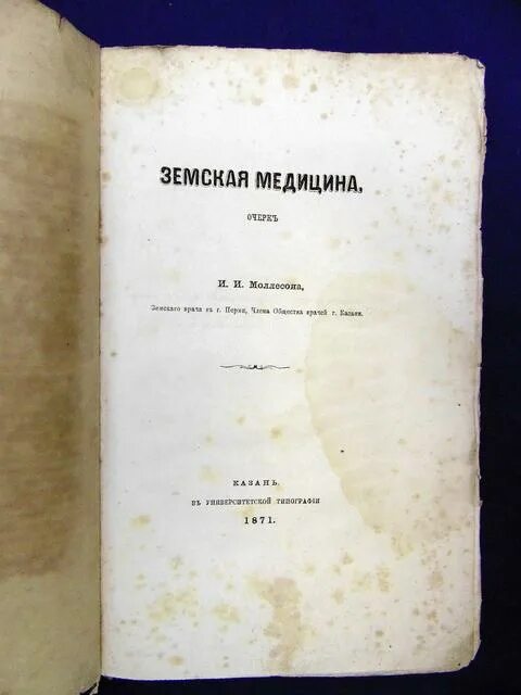 Был земским врачом. Земская медицина 1871. Земская медицина 1871 Моллесон.