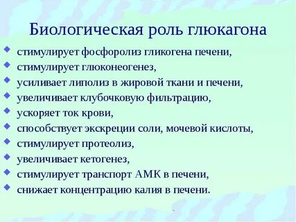 Глюкагон функции