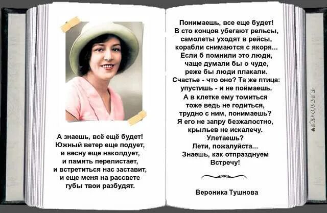 Текст а знаешь все еще будет пугачева. Стихи Тушновой. Стихи Вероники Тушновой.