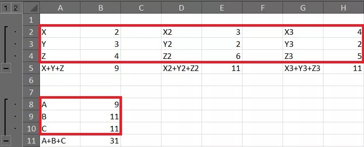 Как сложить в экселе строку. Excel сворачивание строк. сгруппировать ячейки в excel. excel развернуть свернуть строки. сворачивание в экселе.