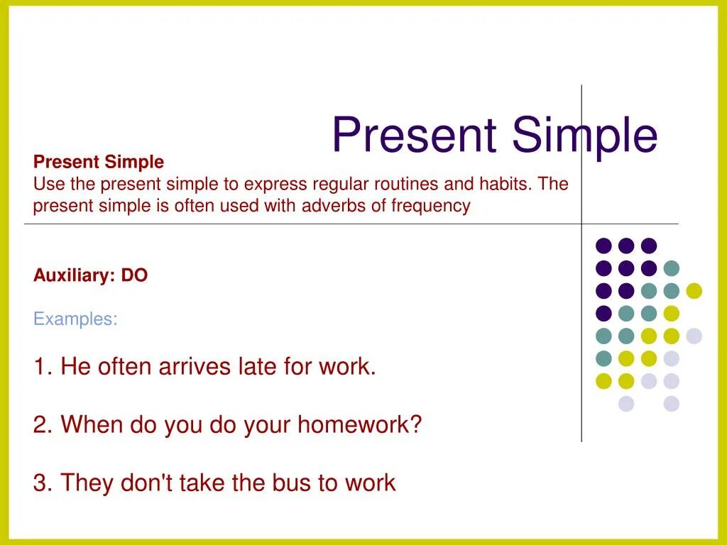 Present simple usage. Arrive в презент Симпл. Present simple use. Present simple +Express Regular Actions Habits. Simple expression