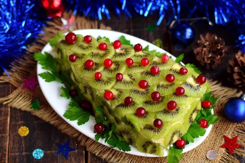 Салат елка с киви рецепт с фото