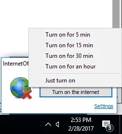 Internet on off