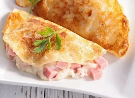 Оладьи с ветчиной и сыром