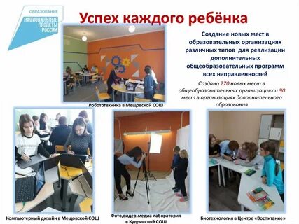 Задачи проекта успех каждого ребенка