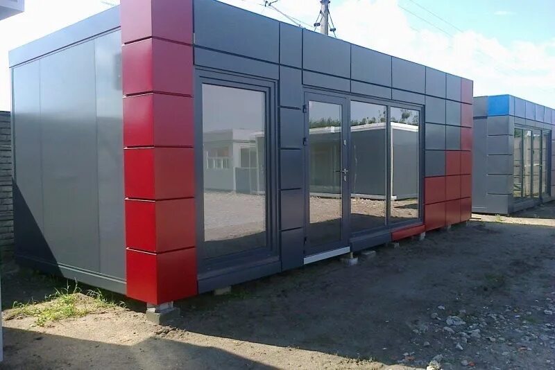 Современные павильоны. Модульные фасадные системы. Модуль фасад. Торговый павильон из контейнера. Быстровозводимые здания.