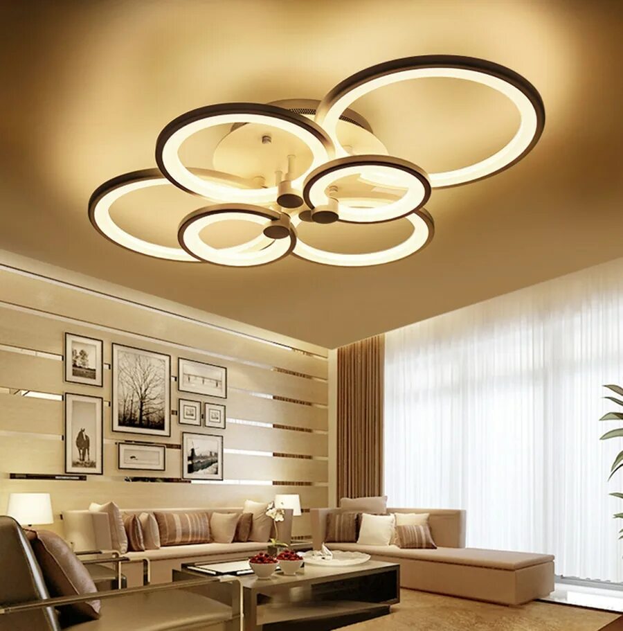 Люстра led Ceiling Lamp 6 кольца. Потолочный светильник Modern Ceiling Light. Современные люстры в гостиную. Современные светодиодные люстры.