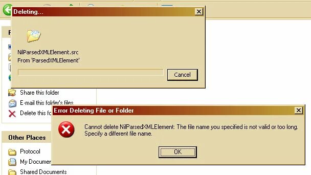 File name was. Couldn&#039;t delete ошибка. the file name is not valid. deleting file. file or folder.