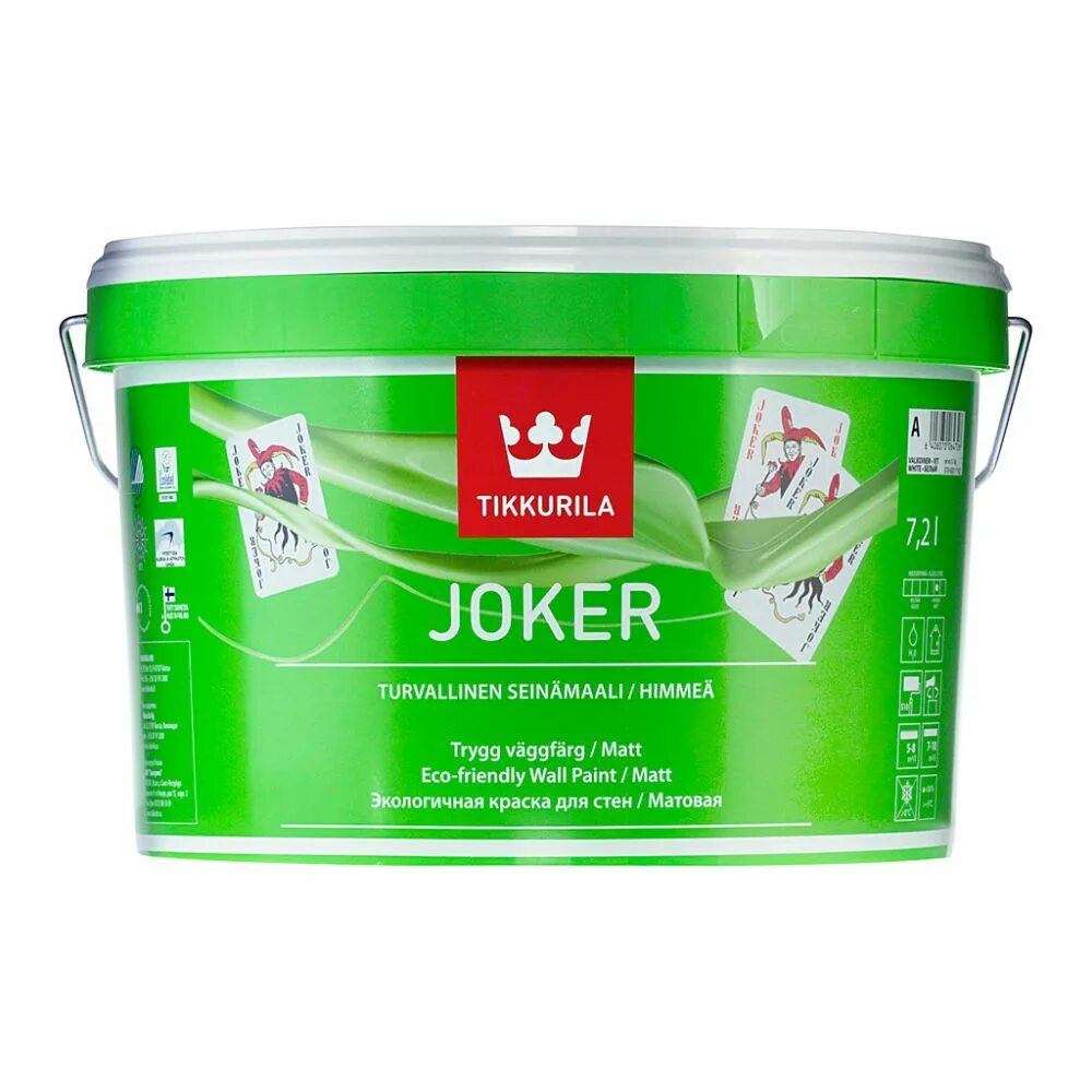 Краска интерьерная моющаяся Joker a мат 9л. Краска Тиккурила матовая моющаяся. Joker краска Тиккурила. Тиккурила Джокер краска для стен моющаяся. Краска для комнаты без запаха