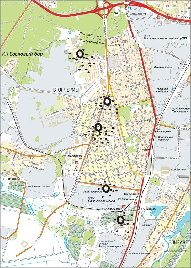 Вторчермет район на карте. Вторчермет Екатеринбург на карте. Вторчермет Екатеринбург район на карте. Карта Вторчермета с улицами Екатеринбурга. Язвы екатеринбург