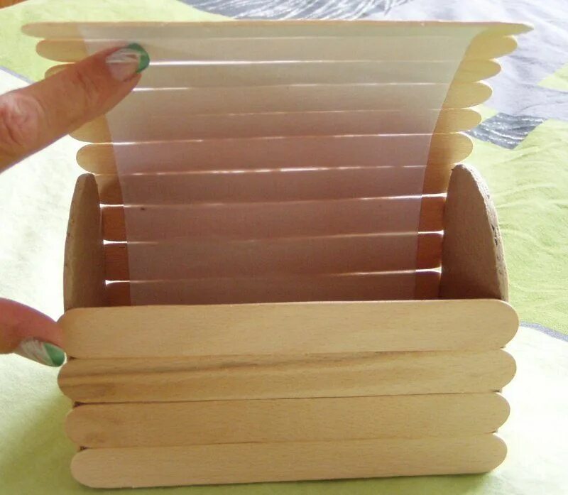 Шкатулка из коробки из под мороженого. Коробочки из шпажек. Коробочки из палочек от мороженого. Шкатулка из бамбуковых палочек. Корзинка из палочек для мороженого.