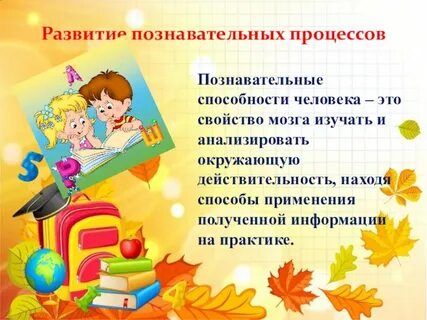 Развитие познавательных способностей включает