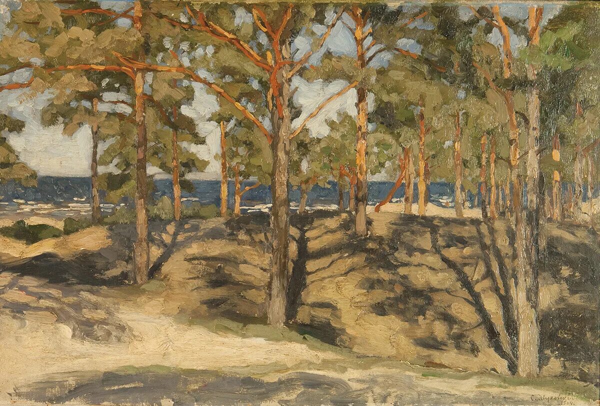 Н ю жуковский. Жуковский станислав сосны. жуковский весна в абрамцеве. 1909. станислав жуковский ручей в хвойном лесу. дюны и сосна живопись.