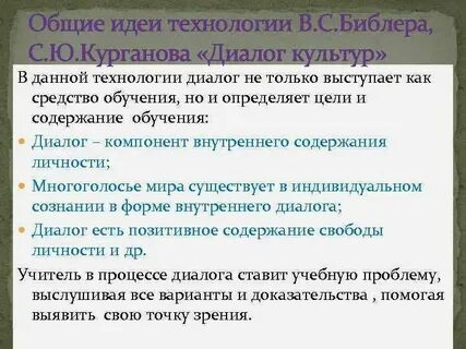 Технология диалог культур