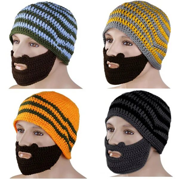 шапка усы. шапка усы. шерстяная борода. шапка на голове. шапка с бородой вязаная.