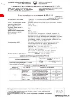 Анализ проб отходов