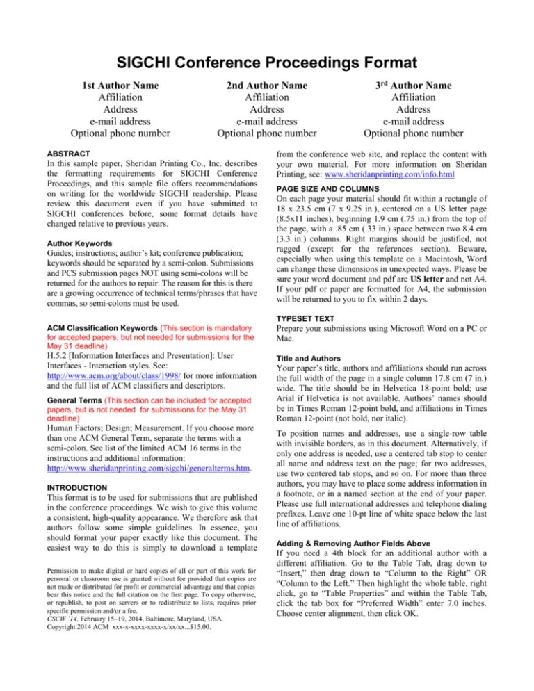 Conference paper. Licence to publish proceedings papers Springer. "Conference papers Manchester 1992".