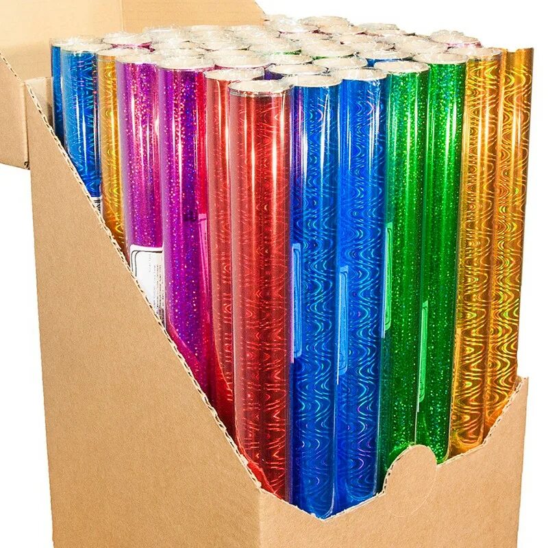 Рулон 0. Упаковочная бумага голографическая. Бумага оберточная. Упаковочная бумага блестящая. Пленка матовая двусторонняя 58cм*10м розовое золото/пудровая.