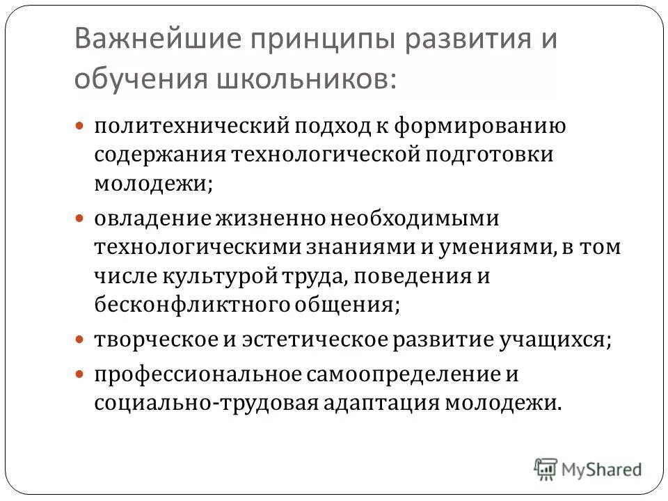 Политехнический подход. Принципы развития производства