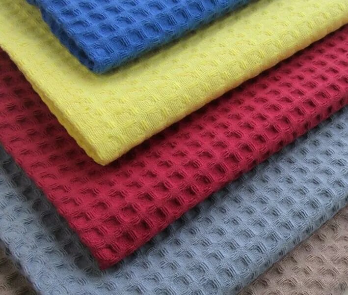 Вафельное полотно. Ткань вафельное полотно. 300 гр/м2 (100х150, 1075-лимон). Вафельная ткань цветная. Полотенце вафельное однотонное.