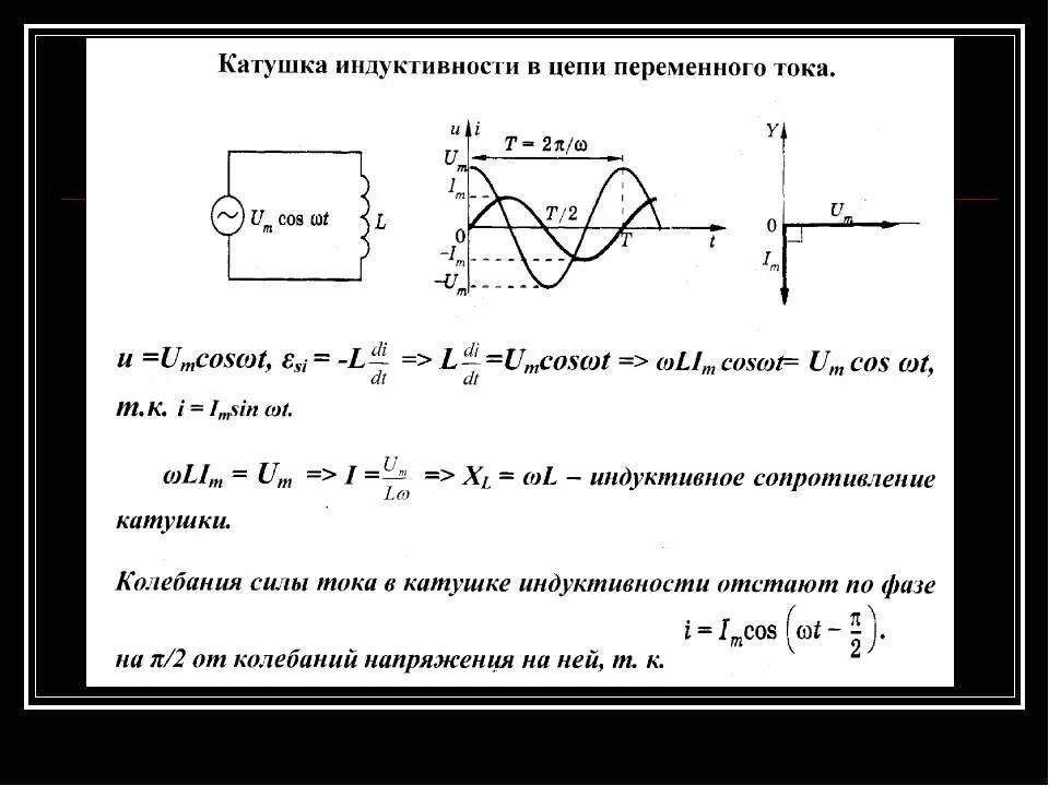 Емкость катушки индуктивности формула. 1. Конденсатор и катушка в цепи переменного тока. Конденсатор и катушка индуктивности в цепи переменного тока. Катушка индуктивности в цепи переменного тока 11 класс. Сопротивление цепи катушки индуктивности в цепи переменного тока.