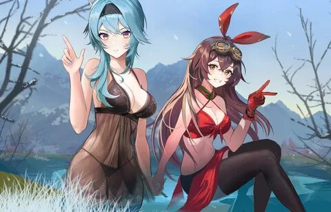 eula and amber (genshin impact) drawn by jiao_cat Danbooru.