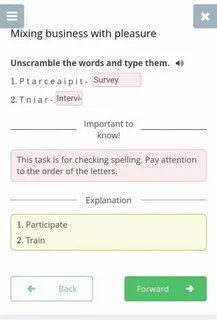 Unscramble and type the word перевод