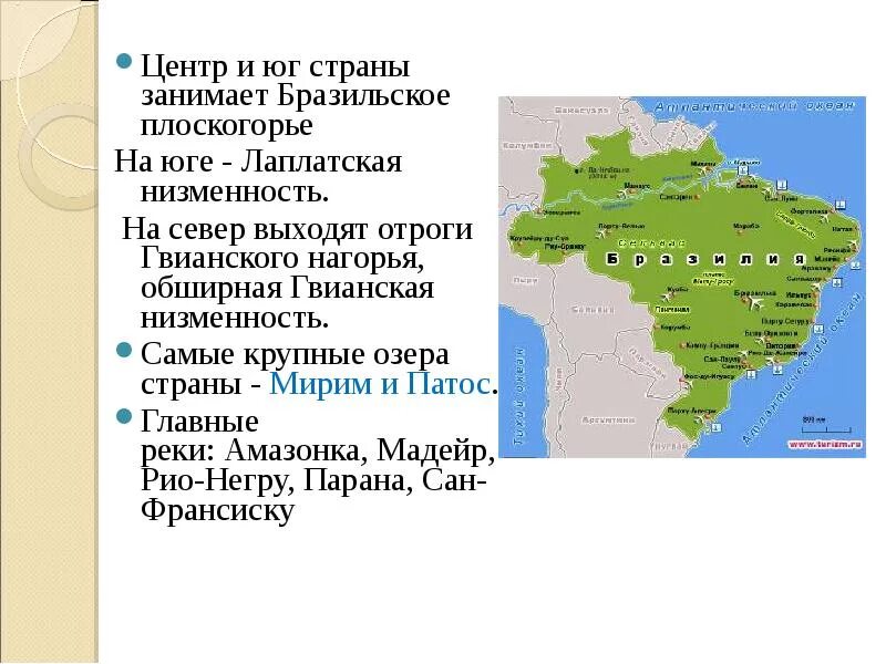 Общие черты занятия бразилии и египта