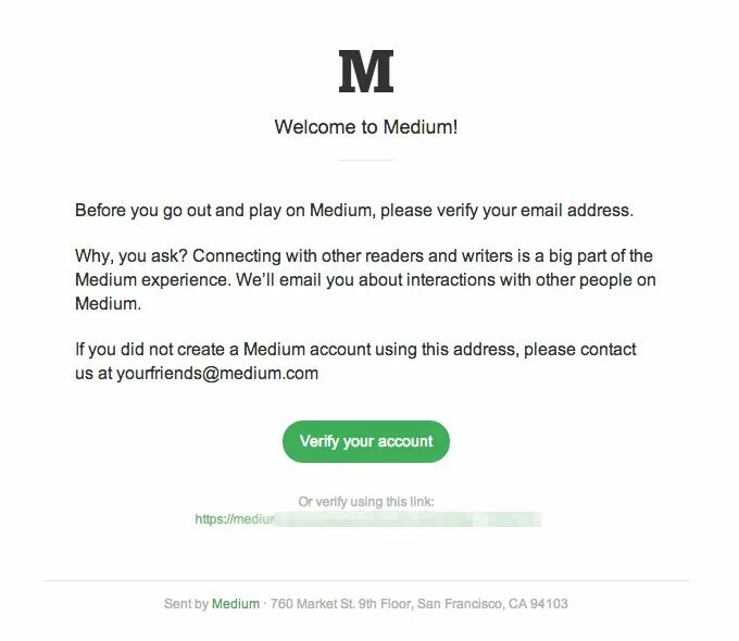 Verification link sent