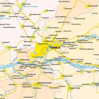 Карта алтайского края с дорогами подробная