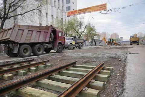 Ремонт трамвайных путей белинского