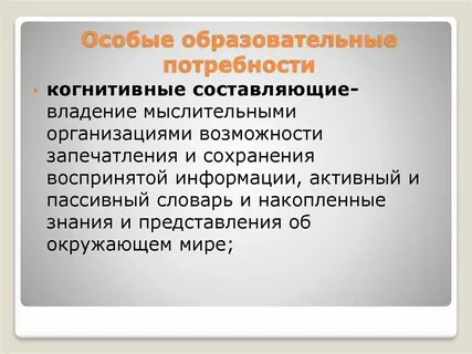 Особые потребности это