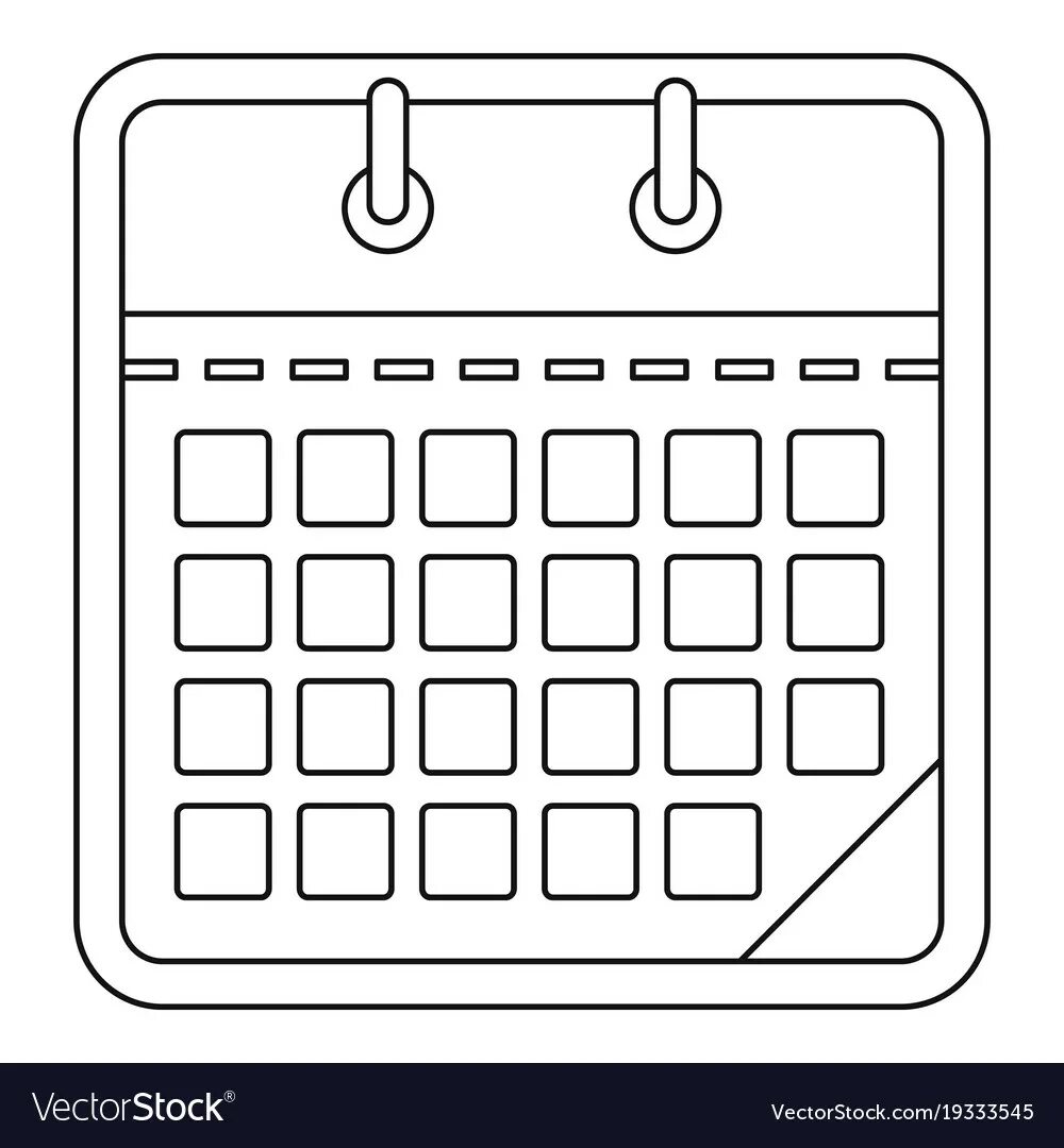 Newyear calendar / cartoon vector and illustration, black and white, hand drawn,
