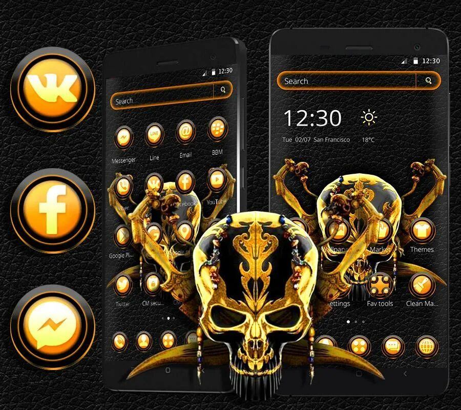 Skull на андроид когда выйдет. Black gold тема для андроид. skull theme android. золотистая темная тема для андроид. золото с черным череп.