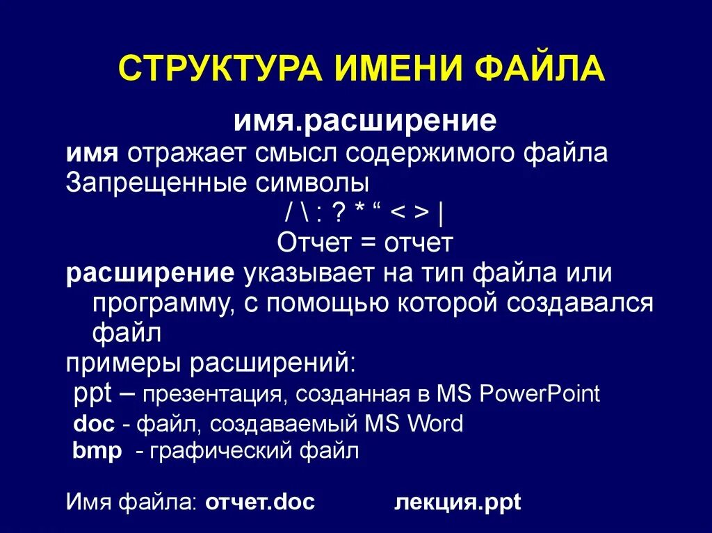 Структура имени файла. Структура имени файла в ПК. Строение файла. Структура имени файла в информатике.