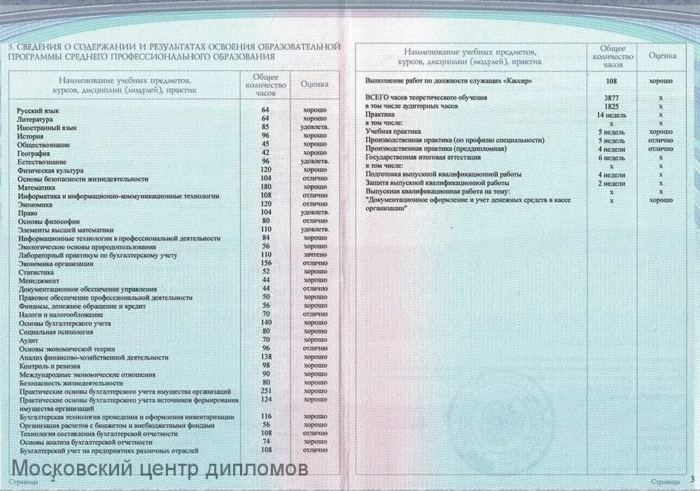 Сведение о результатах содержание образовательной программы. Наименование образовательной программы СПО. Приложение о среднем профессиональном образовании.