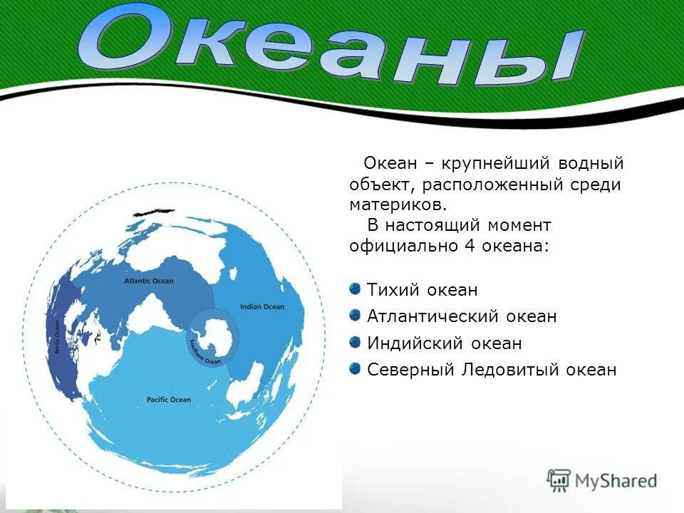 Океаны 3 класс окружающий