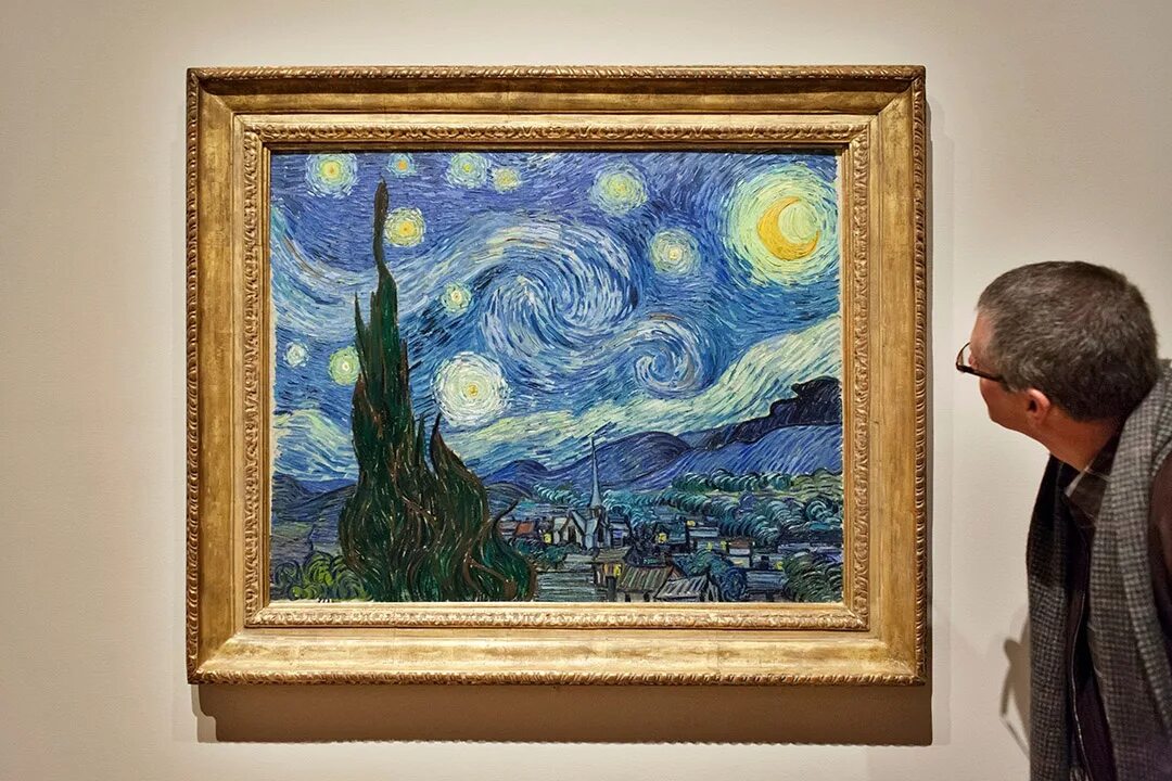 Творчество без автора. «Звёздная ночь» Ван Гог. Ван Гог Звездная ночь в музее. Ван Гог Звездная ночь оригинал. «Звездная ночь». 1889 Г. Ван Гога.