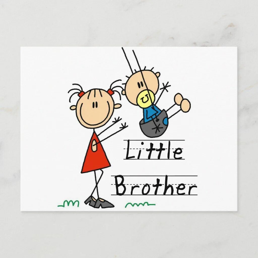 He a little brother. Little brother рисунок. A little brother and a big sister рисунок. Brother with little brother.