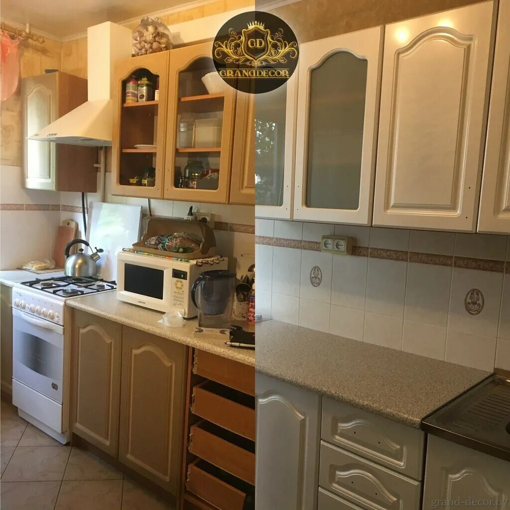 Перекраска кухонных фасадов из дерева. Реставрация фасада кухни из мдф. Покраска кухонных фасадов из мдф. Перекраска мебели из мдф. Грязный фасад кухни.