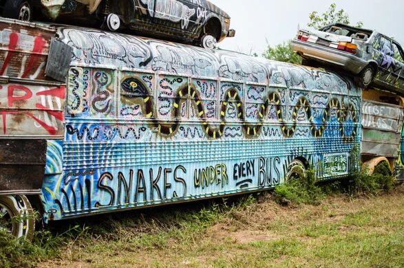 School bus graveyard read